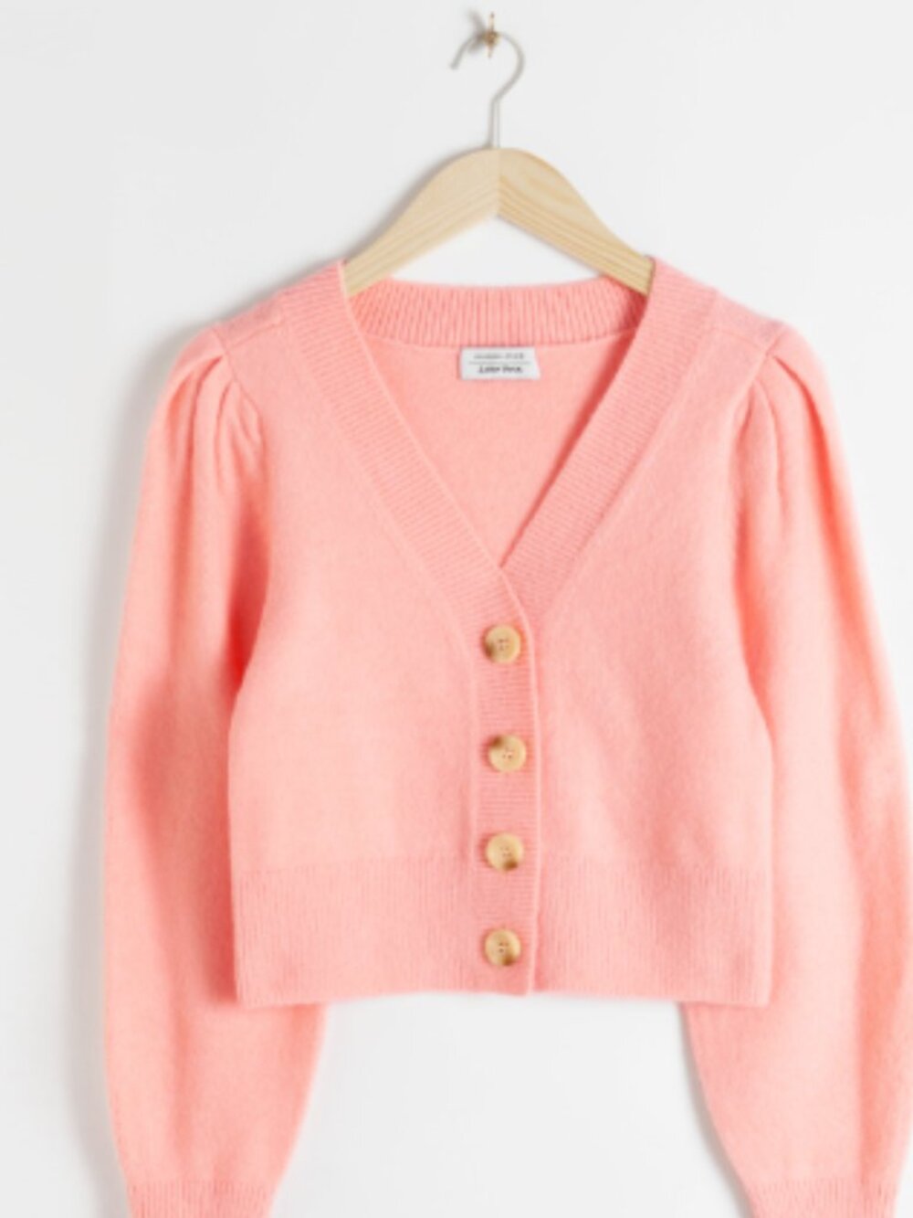 & Other Stories Puff Sleeves Cardigan - NWT - Sz Medium - Pink